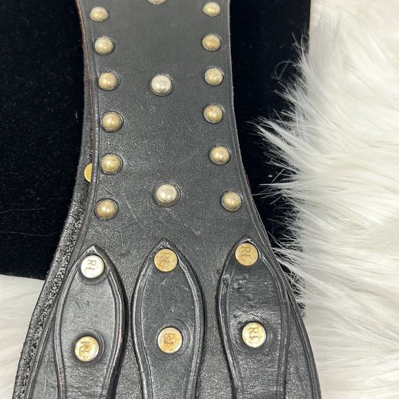 Vintage Ralph Lauren Kidney Leather Studded Corset Belt Women’s Small Black - Picture 11 of 15